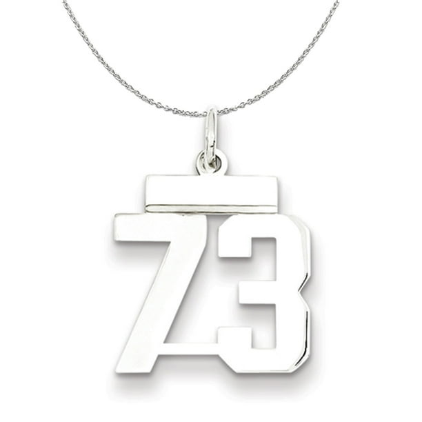 Small Polished Number 51 Pendant Athletic Collection Rhodium Plated Sterling Silver Small Polished Number 51 Pendant Athletic Collection Rhodium Plated Sterling Silver